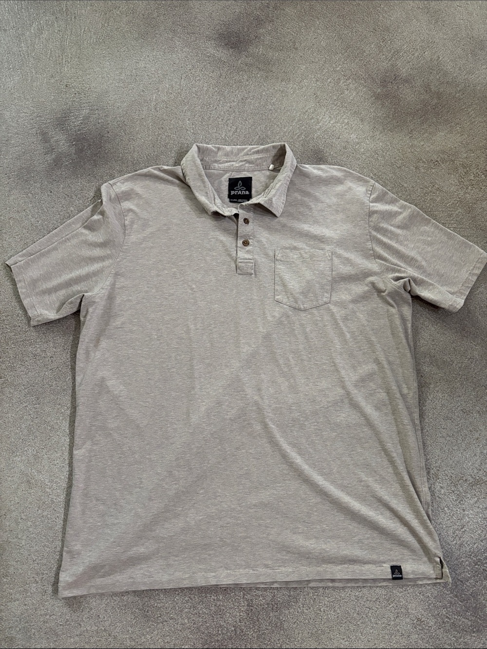 Prana Men's Short Sleeve Polo - Heather Taupe (xl)